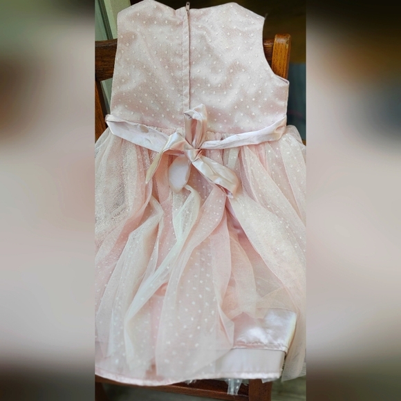 Toddler formal/dress-up dress, pink, tuile, bows, zipper closure, 3T, Italian - Picture 2 of 6
